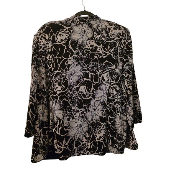 Alex Evenings Womens 2 Piece Floral Top & Jacket Set Silver/Black 2X Special Occ - Picture 2 of 11